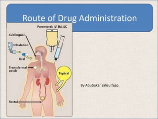 Route of Drug Administration
By Abubakar salisu fago.
 