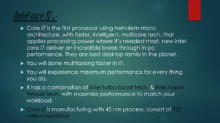 Intel core i7 processor | PPTX