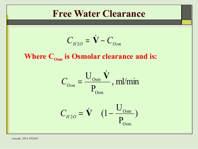 electrolyte free water clearance
