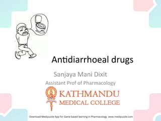 Antidiarrhoeal drugs
Sanjaya Mani Dixit
Assistant Prof of Pharmacology
 
