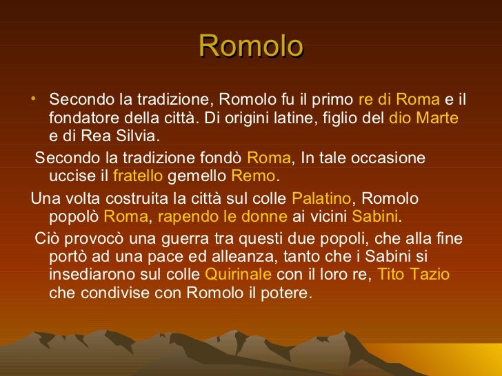 I 7 re di roma fede