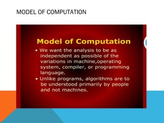 MODEL OF COMPUTATION
 