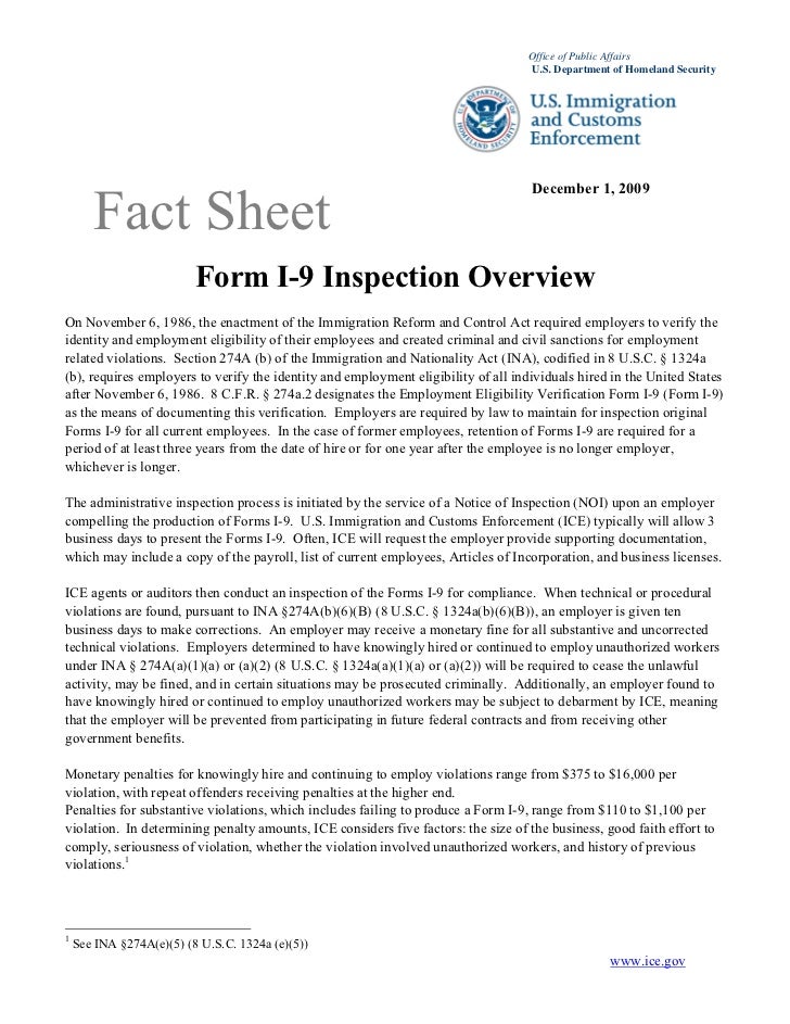 form i-9 inspection
I-15 Inspection and Fines Fact Sheet form i-9 inspection
I-15 Inspection and Fines Fact Sheet