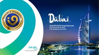 200.000
pontos
na menor equipe binária
QUALIFICAÇÃO DuploDiamante
de 01de janeiro de 2018
a 30 de dezembro de 2018
 