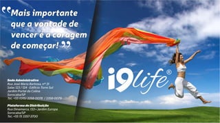 I9life apresentação do Plano 2016