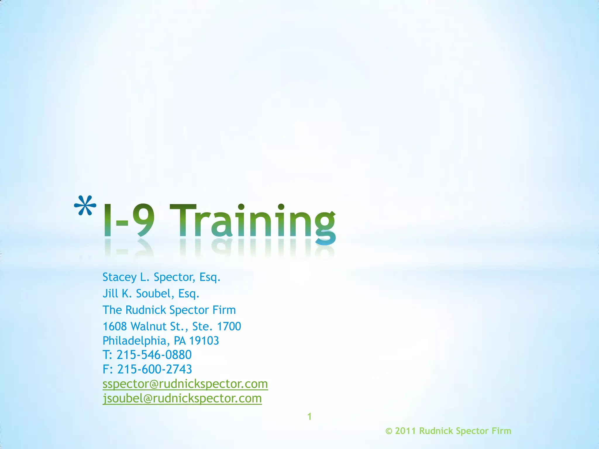 I 9 Training | PPTX