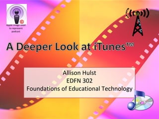 Allison Hulst EDFN 302 Foundations of Educational Technology Apple image used to represent podcast 