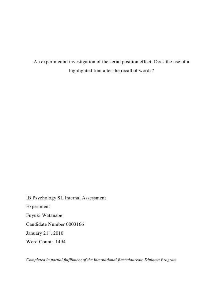 psychology ia ib math studies ia