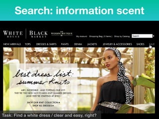 Search: information scent
Task: Find a white dress / clear and easy, right?
 