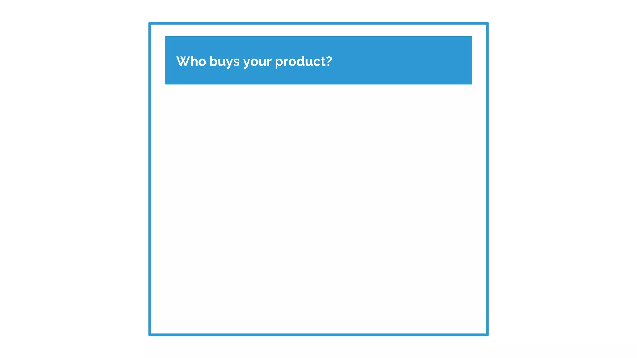 Who buys your product?
 