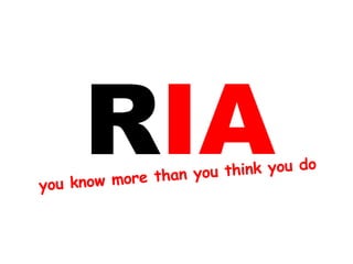 R you know more than you think you do  IA 