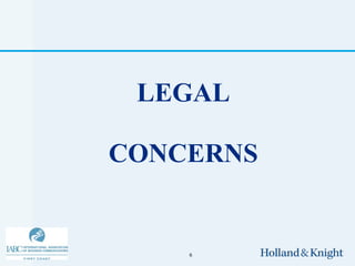 LEGAL

CONCERNS


    6
 