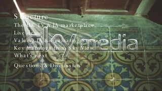 Structure The UK TV & IA marketplace Live demo  Valuing IA & Evaluating Success  Key learnings from Sky View What’s next Questions & Discussion   