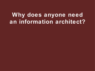 How to bluff your way through an interview on Information Architecture