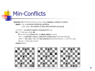 91
Min-Conflicts
Florin Leon, Inteligenta artificiala, http://florinleon.byethost24.com/curs_ia.htm
 