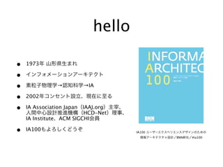 hello

•   1973

•
•               →          →IA

•   2002

•   IA Association Japan IAAJ.org
                          H...