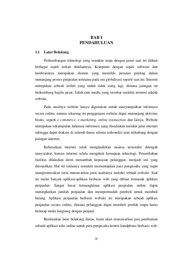 PROPOSAL USAHA JASA PEMBUATAN WEB UNTUK KONTER HANDPHONE