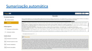 Sumarização automática
 