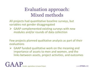 Gender, Agriculture and Assets Project: A model for research and capacity building