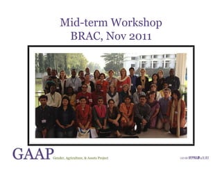 Gender, Agriculture and Assets Project: A model for research and capacity building