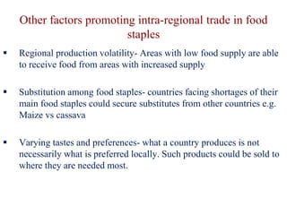 Exploiting opportunities in intra-regional trade in food staples in COMESA region