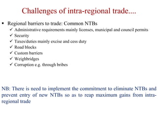 Exploiting opportunities in intra-regional trade in food staples in COMESA region