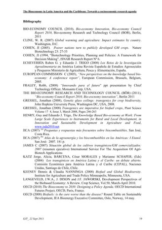 The Bioeconomy in Latin America and the Caribbean: Towards a socioeconomic research agenda