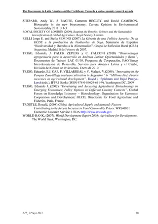 The Bioeconomy in Latin America and the Caribbean: Towards a socioeconomic research agenda