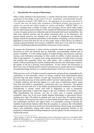 The Bioeconomy in Latin America and the Caribbean: Towards a socioeconomic research agenda