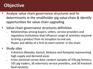 Governance structures in smallholder pig value chains in Uganda: Constraints and opportunities for upgrading