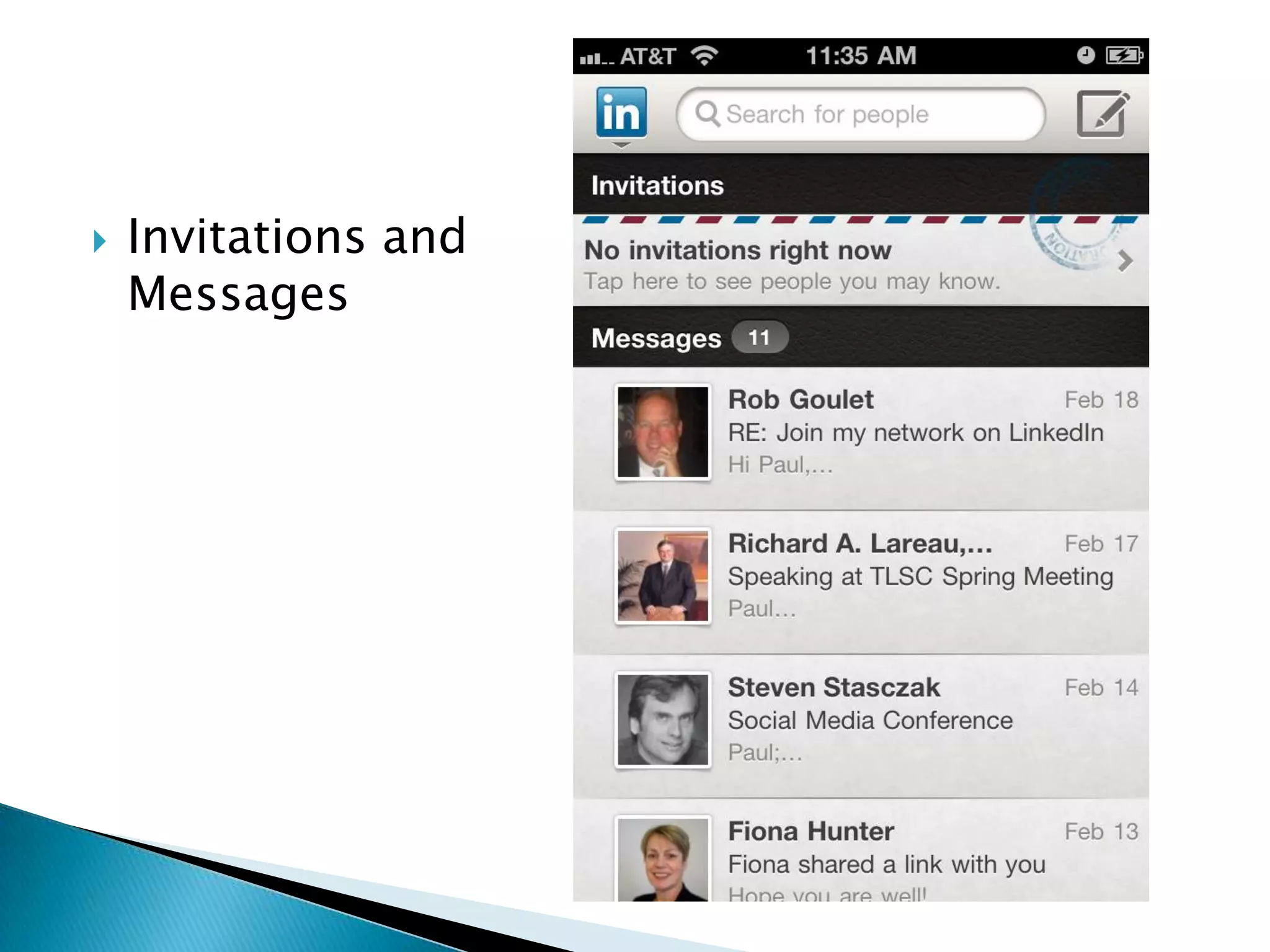    Invitations and
    Messages
 