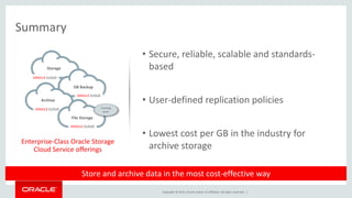Oracle Storage Cloud Conference | PDF
