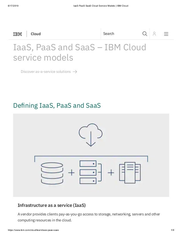 Iaa S Paas Saas Cloud Service Models Ibm Cloud
