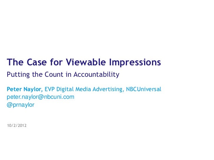 The Case For Viewable Impressions