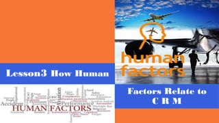Lesson3 How Human
Factors Relate to
C R M
 
