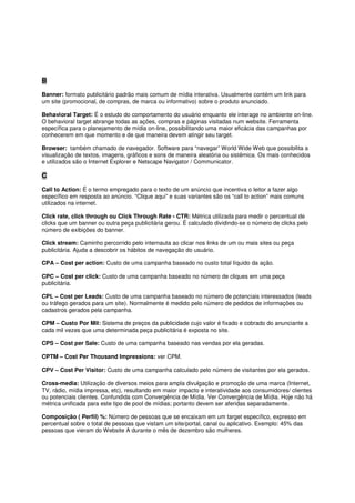 Glossario de Metricas e Midias Interativas