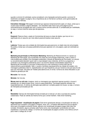 Glossario de Metricas e Midias Interativas