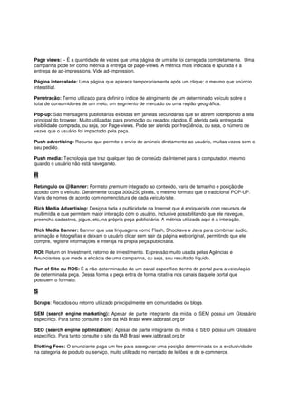 Glossario de Metricas e Midias Interativas