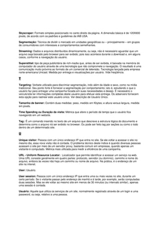 Glossario de Metricas e Midias Interativas