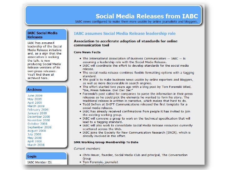 the news release in the social media era media release example