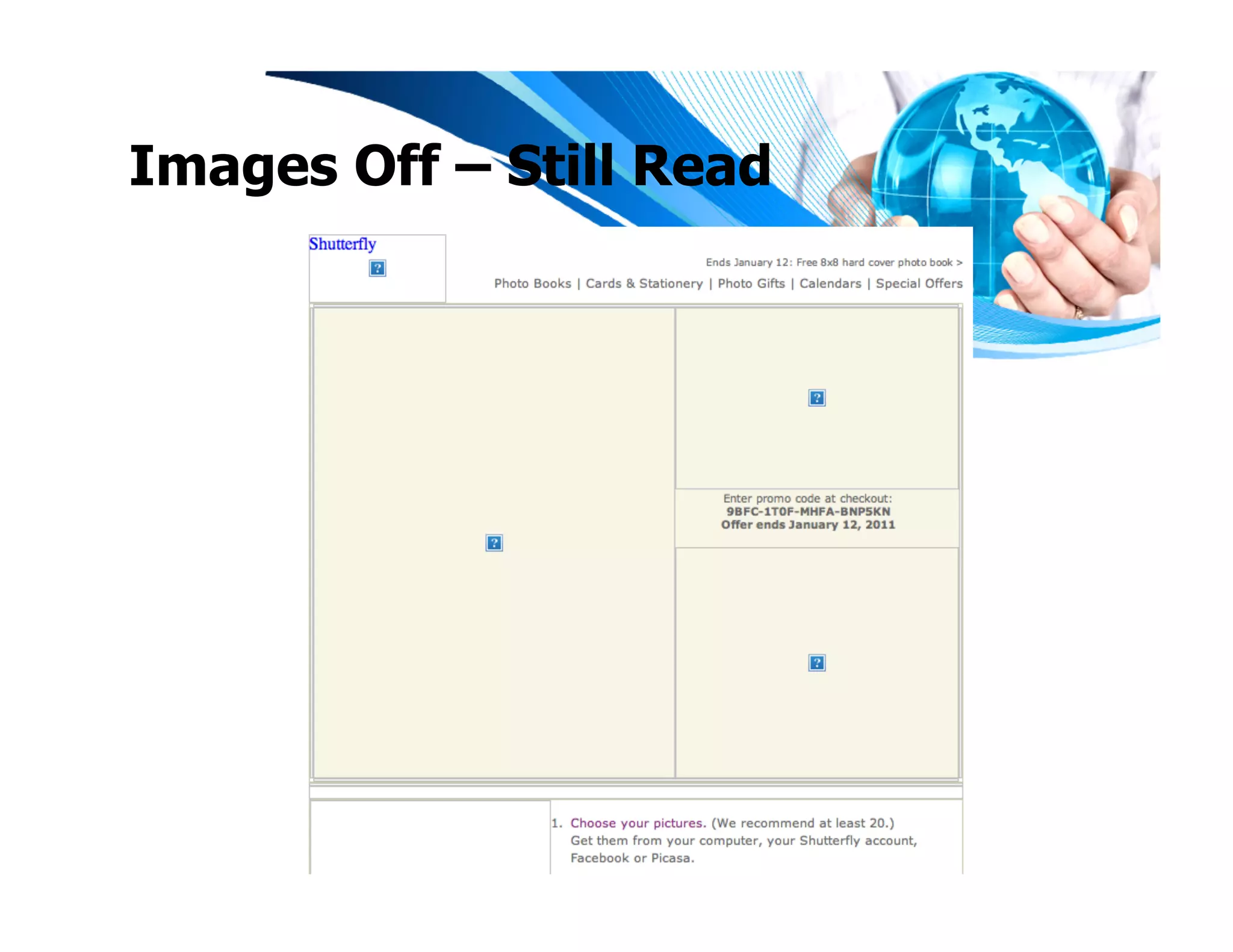 Images Off – Still Read
 