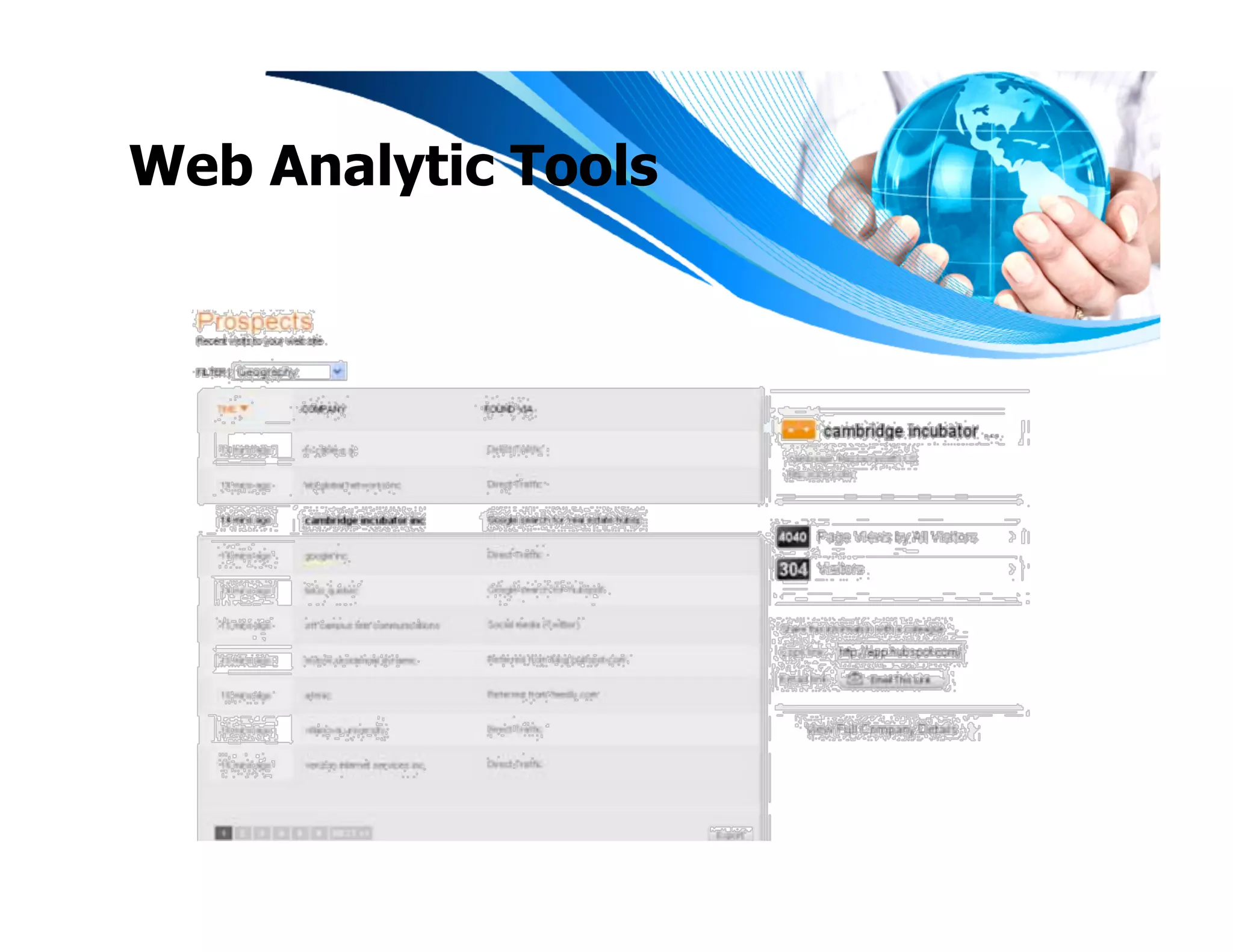 Web Analytic Tools
 