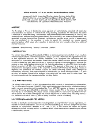 KDV LQ JHQHUDO WKH VDPH SHUFHQWDJH PRYHPHQW DV WKH PDUNHW DV D ZKROH $ VHFXULW ZLWK D ³ ´ RI
JUHDWHU WKDQ RQH PRYHV DW D JUHDWHU SHUFHQWDJH WKDQ WKH PDUNHW DV D ZKROH ZKLOH D ³ ´ RI OHVV WKDQ RQH
moves at a lesser percentage than the market.

Correlations can be high between securities within markets and particularly within industry groups, as can
be seen by genreally rising and falling markets. Within a diversified portfolio virtually all of the risk is due
to this multicolinearity.

Beta is an integral component used in the capital asset pricing model (CAPM). Since Beta by definition is
the multicolinearity of the securities within the portfolio, the “Beta” of a portfolio represents the risk that
cannot be removed by diversification. Using least squares regression against a stock index, the beta for
individual companies can be determined.

Within a Portfolio

        The determination of the beta for an asset contained within a portfolio uses the formula:



r a is the rate of return for the asset over time, r p is the rate of return for the portfolio as a whole over time,
therefore Cov(r a ,r p ) represents the covariance between r a and r p . When using the CAPM formula in
theoretical finance, a market portfolio which contains the universe of all risky assets is assumed. Which
leads to the use of r m to replace r p in the formula for Beta.

Since Beta is a coefficient, it’s effect is as a multiplier, it can often be used to mesure the volitility of a
particular asset. It can be argued that a mangers risk can be measured by Beta. Given two managers
with equal portfolio returns, the manager whose portfolio has the lower Beta would be deemed to have
subjected his investors to lower risk. Another way of saying the same thing is that in a rising market, a
manager could achieve superior returns by including higher beta stocks into the portfolio.

Beta itself is not a measure of the returns of a stock or of a portfolio of stocks. If a particular investment
sector would show high returns, while the stock market was flat or drifting lower, the “Beta” (at least for
that time) would move in a direction showing a lower correlation. This loss of magnitude in the Beta
coefficient, does not in any way reduce the attractiveness of the given security or the sector, it only shows
the decrease in relative correlation. What Beta therefore shows is the systemic risk a given security is
subject to. It is this risk that this paper intends to exploit in constructing a Beta index for tax collections.

By manipulating the formula for Beta we find that:
      m )r
By using this version of the Beta formula, we can adapt the formula for use in evaluating the volatility of
state tax revenues.

3. ADAPTATION

For the purposes up this study the percentage change from one year to the next year was used in place
of the rate of return in order to calculate the Beta(tax). This can be justified as the rate of return on a stock
with no dividends would be the change in the price of the stock. By calculating the rate of change, one
less year is available for calculations than data collected.

The data that was used in this study came from the consolidated annual financial reports (CAFR) of the
various states that were involved in the study. Data was unable to be obtained for the states of



         Proceedings of the IABE-2009 Las Vegas- Annual Conference, Volume 6, Number 1, 2009             184
 