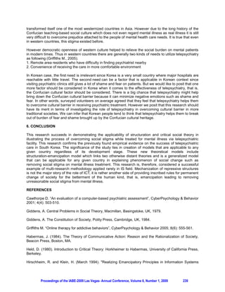 II. METHODOLOGY

The research combined the use of quantitative and qualitative methods. The population of this
research included 42 college students and 111 high school pupils, all of them took part in a team
project in the area of industrial engineering and management.

The first stage of the research involved a pilot study in which several in-depth, semi-structured
interviews were held with students and seniors teachers. In the second and main stage we used
diverse research tools such as: an achievement test, a questionnaire for assessing students'
tendency for engineering systems thinking, graduated students survey and semi-structured interviews
with senior managers and academic leaders.

The original questionnaire for assessing students' tendency for engineering systems thinking was
developed by Frank (2007) and was updated for the current research. The questionnaire was
repeatedly used to track the development of the students CEST. First, we passed the questionnaire in
the beginning of the process while the students had to find a suitable organization for performing a
project. Finally, we passed the questionnaire in the end of the academic year, after the students
submitted their team projects. The tool's reliability test was measured by calculating the Alpha
coefficient (The result was 0.706). In addition, three types of validity were presented- content validity,
contrasted group validity and construct validity

III. RESULTS

In the pilot study, project based learning was found to be a learning environment that may promote
studying motivation and interest. Students in PBL (Project Based Learning) are engaged in active
learning and gain multidisciplinary knowledge while working in a real-world context.

In the second stage of the research we used a questionnaire for assessing students' tendency for
engineering systems thinking. By comparing the questionnaire scores before and after the process, it
was found that all of the students achieved higher scores in the post questionnaire and improved their
CEST (p 0.001). According to the division of four components which defined CEST (cognitive
characteristics, abilities, personal traits, knowledge) we used the paired t test in order to compare
those components before and after the final project had been completed. The paired t test was used
to test for statistical significance between two points in time: T1 – at the beginning of the final project’s
work period, and T2 – at the end of the process, after the final project had been completed, when
each respondent contributed to both means. To the extent that an individual's marks across the two
points of time are related, the paired t tests provided a more powerful statistical analysis (greater
probability of finding true effects) than the independent group t test.

As it is shown in Table 1, there is a significant difference between the pre scores (T1) and the post
scores (T2) in these components: cognitive characteristics, personal traits and knowledge. There is
no evidence of a significant difference between the component of abilities in the two points of time (p=
0.743).

        The component        Mean of Pre         Mean     of Post                 t-test     Sig. (2-tailed)
                                 Scores(T1)              Scores(T2)
              cognitive             23.4762                 27.3571               -3.24               0.004
         characteristics
               abilities              11.7857                11.9286              -0.33               0.743
         personal traits              21.9286                24.8571             -2.962               0.005
            knowledge                 11.5952                13.6429             -2.627               0.012

Table 1- The paired t test results

According to the research results project based learning increases motivation to study and helps
students to develop their system thinking. Project Based Learning suggested a lot of benefits for the
student: learners develop integrated understanding of content and process, the approach promotes


       Proceedings of the IABE-2009 Las Vegas- Annual Conference, Volume 6, Number 1, 2009          215
 