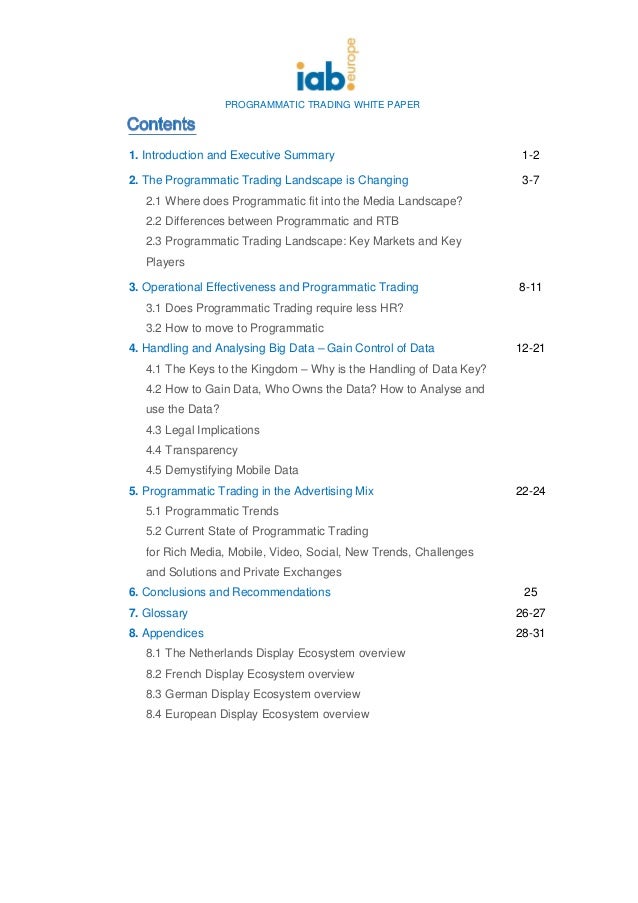 White paper on option trading