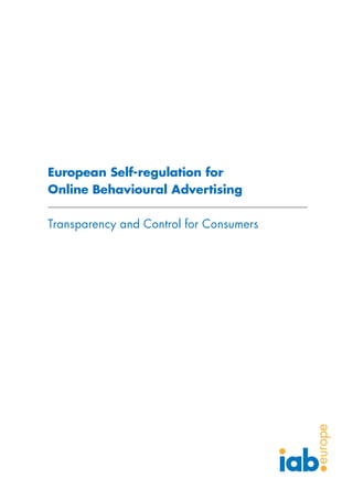 Iab europe self regulation for online behavioural advertising 140411 f