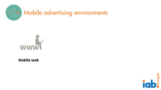 Mobile advertising environments
Mobile web
 