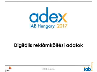 Digitális reklámköltési adatok
2018. március
 