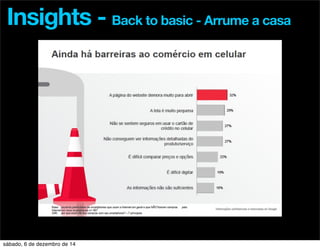 Insights - Back to basic - Arrume a casa 
sábado, 6 de dezembro de 14 
 