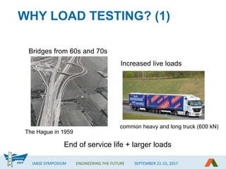 IABSE SYMPOSIUM ENGINEERING THE FUTURE SEPTEMBER 21-23, 2017
WHY LOAD TESTING? (1)
Bridges from 60s and 70s
The Hague in 1...